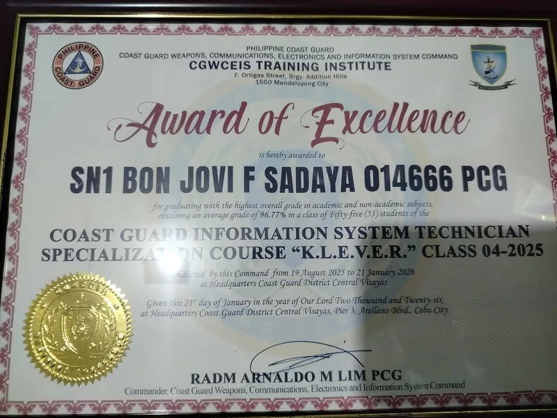 Award of Excellence — Highest Overall Grade Academic and Non-Academic